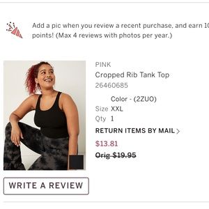 Victoria’s Secret Ribbed Black Crop Tank